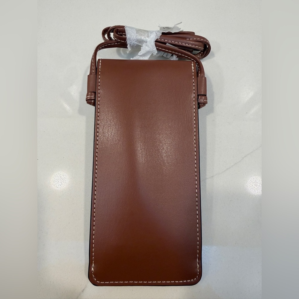 NEW Celine Sunglasses Crossbody Pouch in Cognac Brown Color with Gold accents - Picture 2 of 6